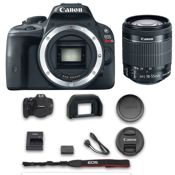 SL1 DSLR Camera + 18-55mm IS STM Lens + All Original Accessories Included - International Version