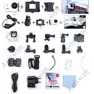 Asiawill&reg; 1.5" TFT 12.0 MP 2/3" CMOS 1080P Full HD Outdoor Sports Digital Video Camera Waterproof Camera / Wide... N17