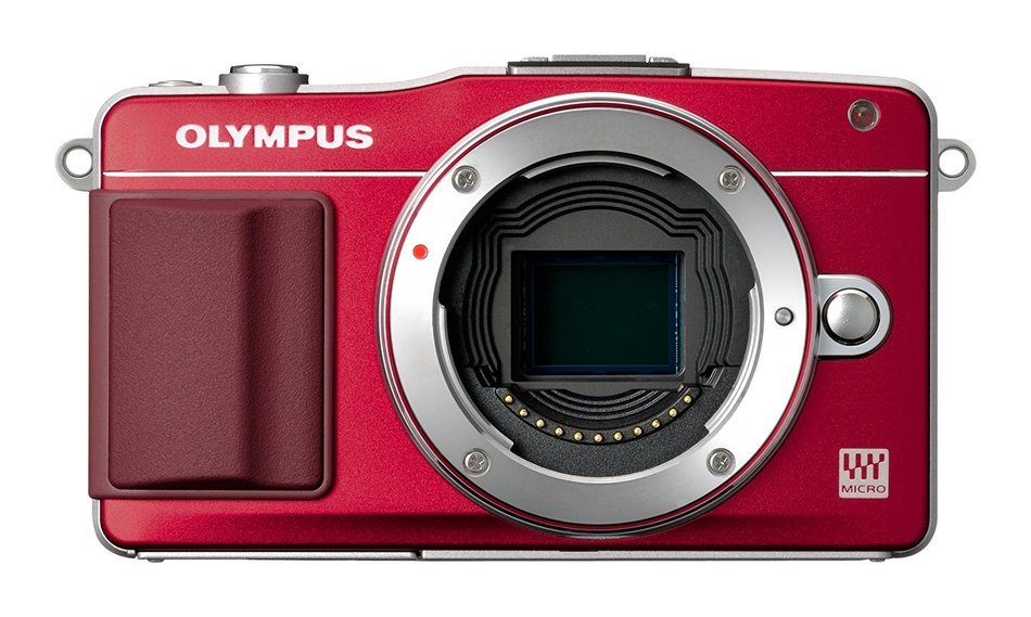 Olympus PEN E-PM2 Red 16.1MP w/ 14-42mm&40-150mm Lens Kit - International Version (No Warranty) N6