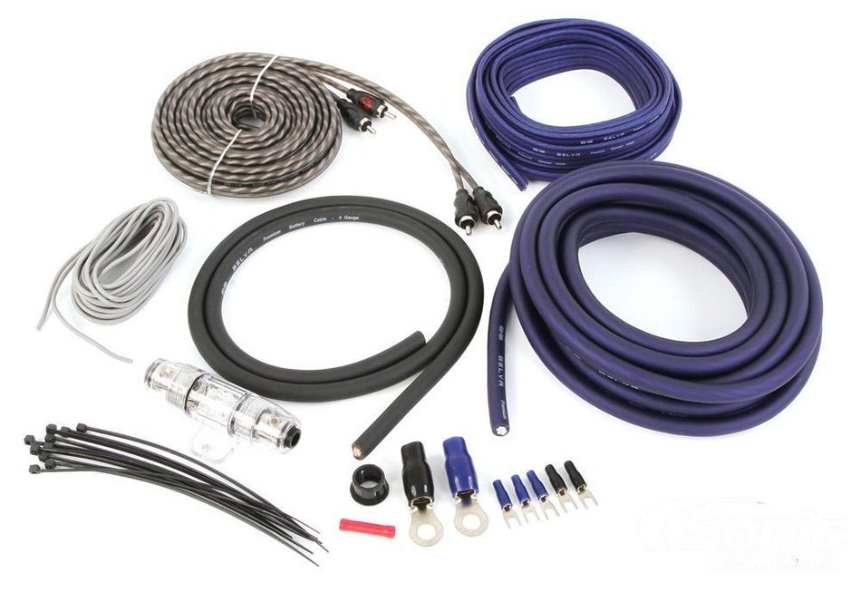 Belva 4 Gauge 2 Channel Complete Copper-Clad Amp Wiring Kit [RED] with 2-Channel RCA Interconnects [BAK42] N12