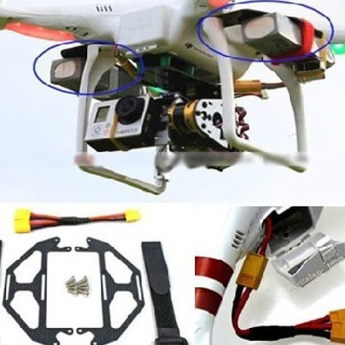 Foxnovo XT60 Parallel Battery Connector Cable Dual Extension Y Splitter for DJI Phantom N5