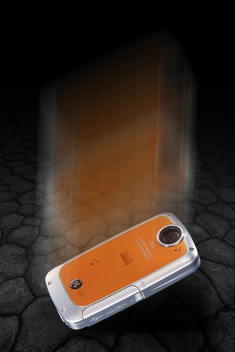 GE DV1-CO Waterproof/Shockproof 1080p Pocket Video Camera (Citrus Orange) (Discontinued by Manufacturer) N10