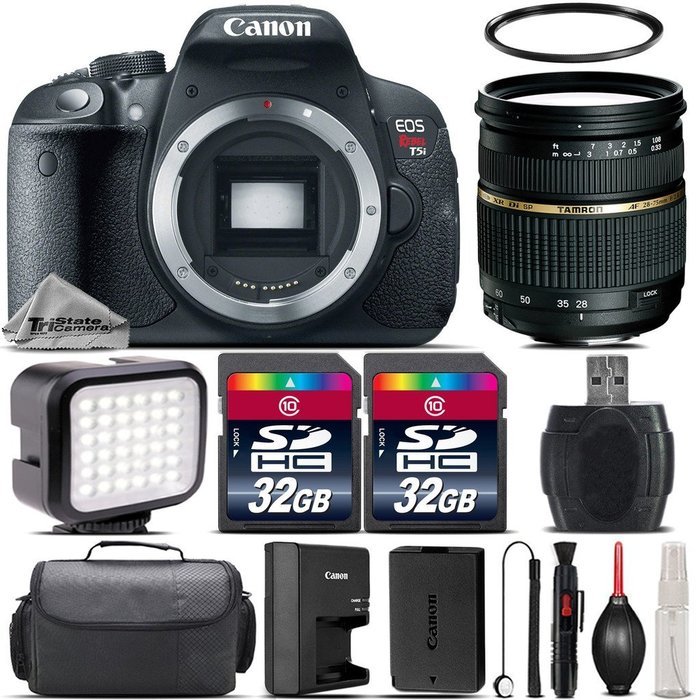 Canon EOS Rebel T5i DSLR 18MP Full HD 1080p Camera + Tamron 28-75mm XR Di Lens + 64GB Storage + LED Kit + Case... N2