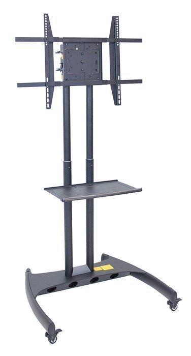 LUXOR FP3500 Flat Panel Cart Rotating and Adjustable Height LCD/LED Mount, 62.5" H x 32.75" W x 28.75" D, Black N3