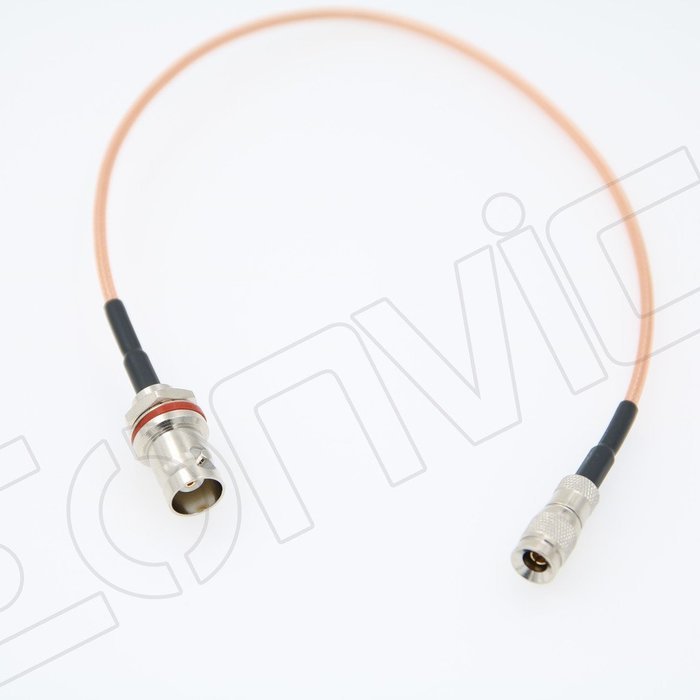 Eonvic BNC female bulkhead Oring to DIN 1.0/2.3 male Straight 75ohm RG179 Pigtail cable