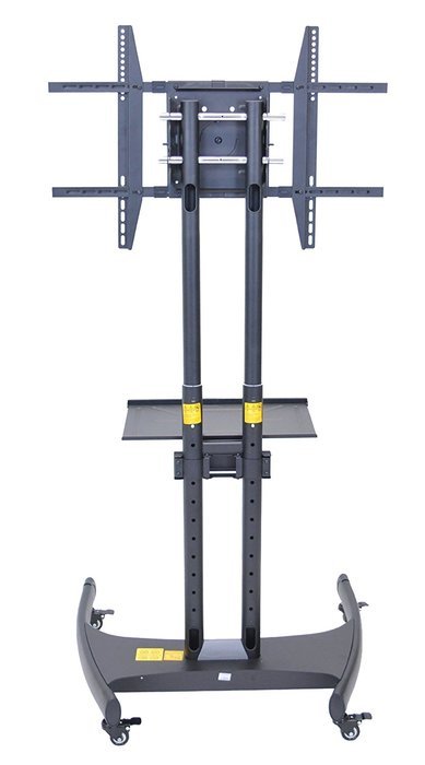 LUXOR FP3500 Flat Panel Cart Rotating and Adjustable Height LCD/LED Mount, 62.5" H x 32.75" W x 28.75" D, Black N4
