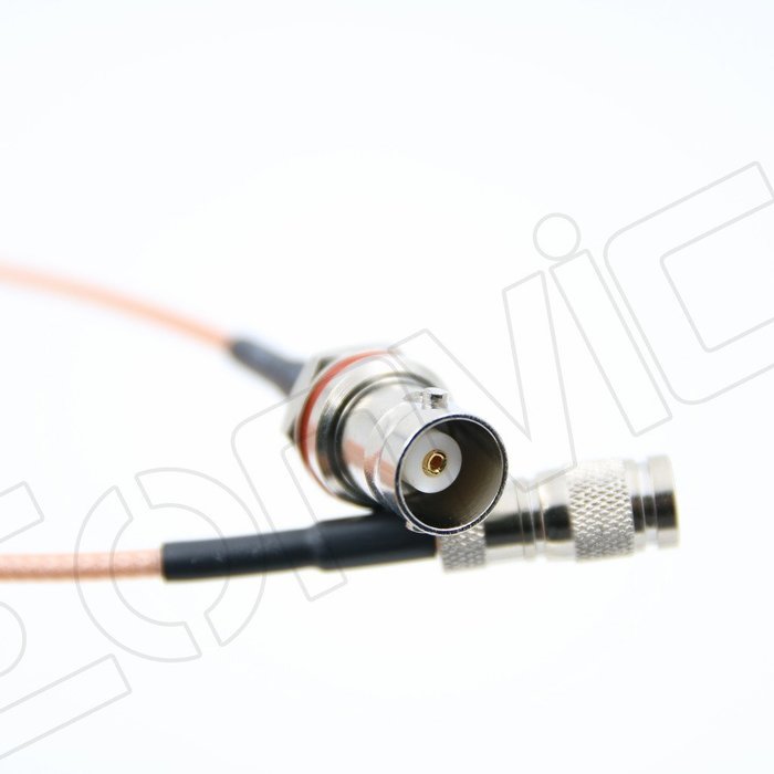 Eonvic BNC female bulkhead Oring to DIN 1.0/2.3 male Straight 75ohm RG179 Pigtail cable N2
