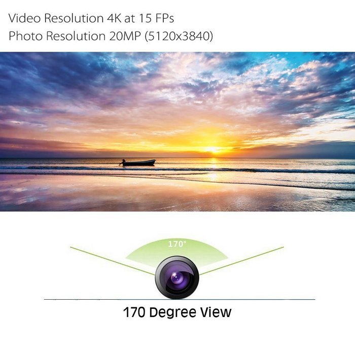 Ultra HD 4K Action Camera "Clarion" - 20MP, 170 Degree Lens, DVR Loop Recording, Wrist Remote Control, Wi-Fi,...
