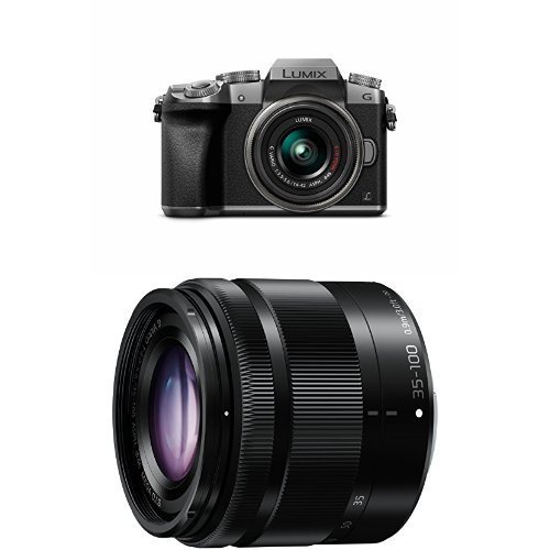 Panasonic G7 Mirrorless Digital Camera w 14-42mm + 35-100mm Lens Bundle
