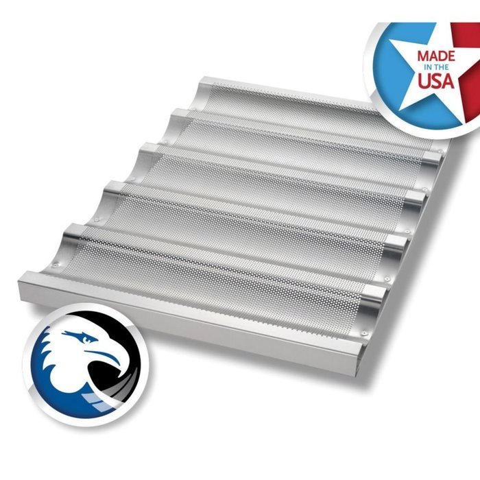 Chicago Metallic 45515 Uni-Lock Baguette/French Bread Pan 5-across mould size 3-