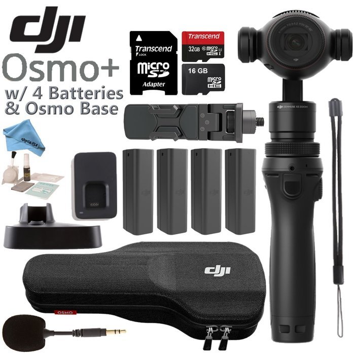 DJI OSMO Plus Premium Bundle - Includes 4 Osmo High Capacity Batteries & Osmo Base & 32GB MicroSD Memory Card N3
