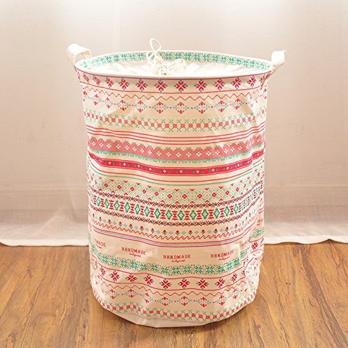 MuLuo Queen Thickening Waterproof Folding Storage Basket Laundry Drain Cloth Covered Laundry Basket Pastoral Toys...
