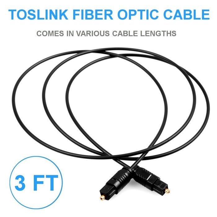 4 Pack - 3ft Male to Male Digital Audio Cable Toslink Fiber Optic Delivers Crystal Clear Sound Quality - Supports... N5