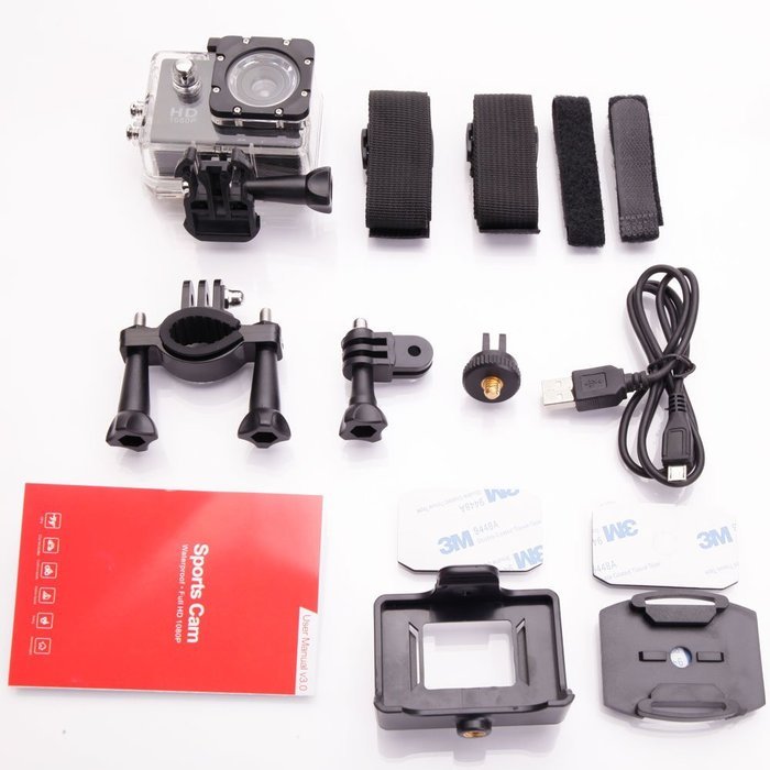 Olymstore Full HD 1080P Waterproof 140-Degree Wide-angle Lens Mini Sports DV (US Standard) Black N6