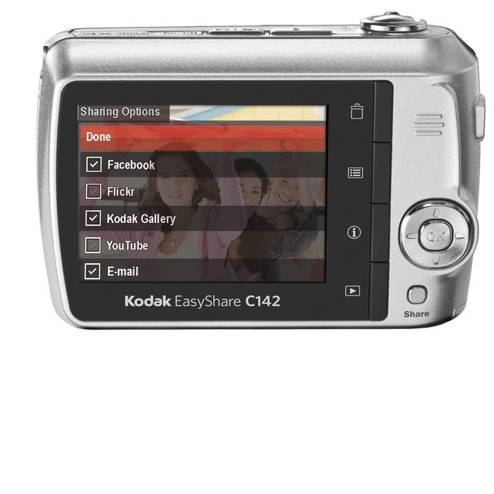 Kodak EasyShare C142 10MP Digital Camera with 3x Optical Zoom and 2.5 Inch LCD (Silver) N4