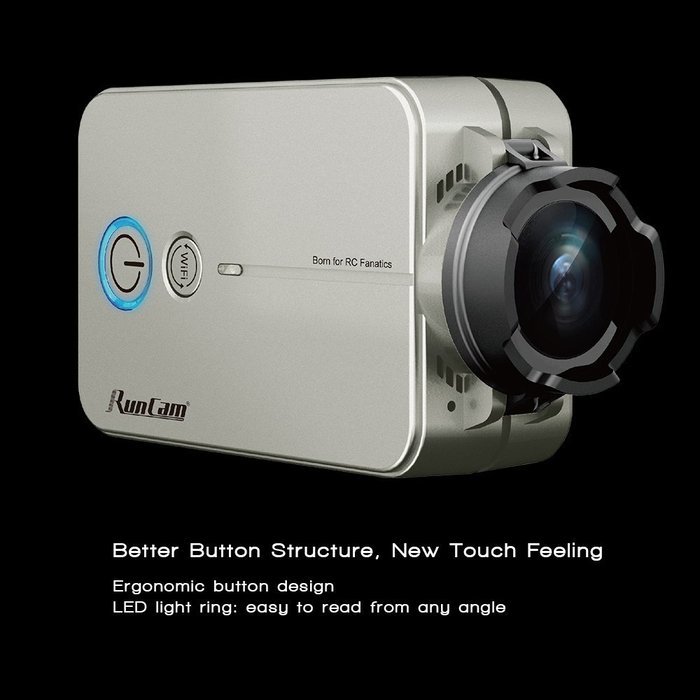 RunCam 2 1080P HD 120 Degree Wide Angle WiFi FPV Camera Silver for RC 250 Racing Quad QAV250 N4