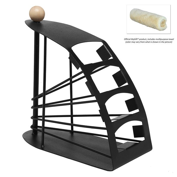 Modern Chic Space Saving Black Metal Fan Design 4 Slot TV Remote Control Storage Organizer Caddy - MyGift N5