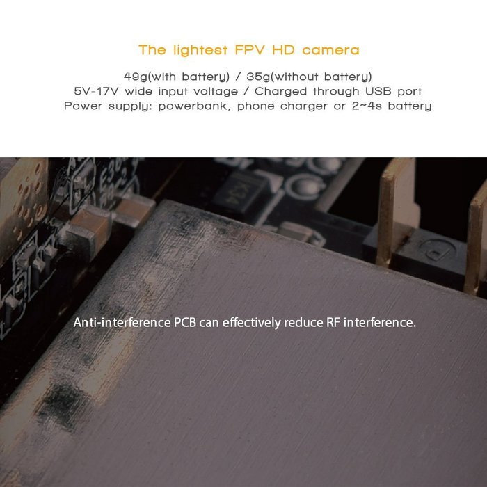 RunCam 2 1080P HD 120 Degree Wide Angle WiFi FPV Camera Silver for RC 250 Racing Quad QAV250 N6