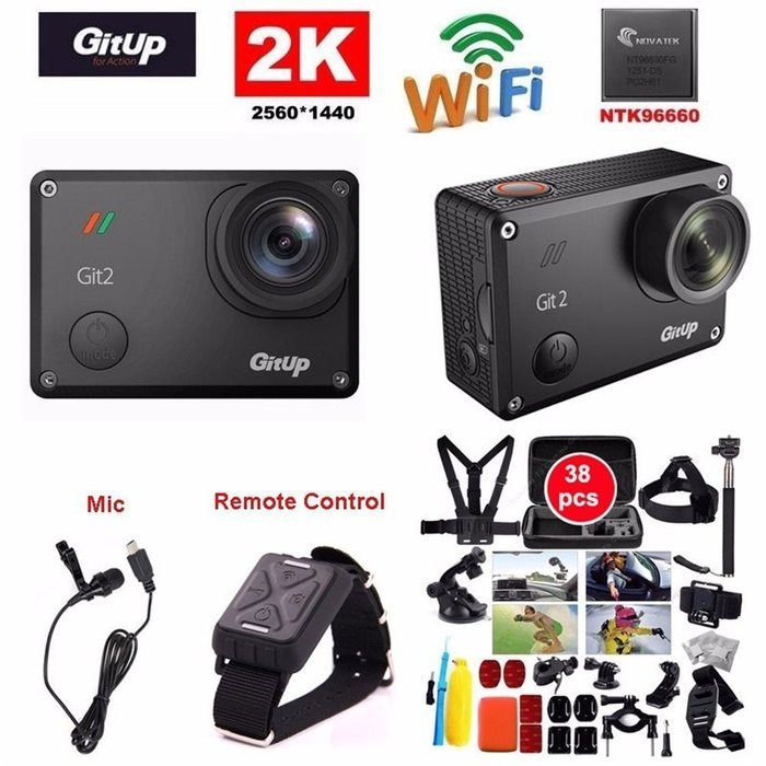 Boblov GitUp GIT2 2K 30fps Novatek 96660 1080P WiFi Action Outdoor Sports Helmet Action Camera + Extra Microphone... N6
