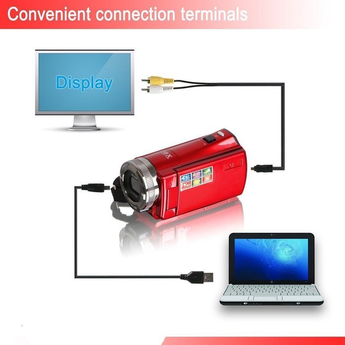 SSstar HDMI 720p 2.7 Inch TFT LCD Rotation Digital Video Camcorder 16.0MP 16X Zoom Camera DV Video Recorder (Red) N4