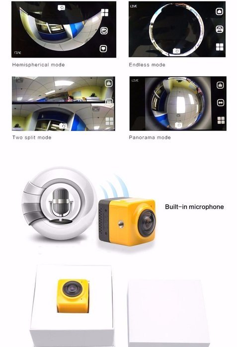 ISBAL(TM) 360 degree camera Panorama camera sports camera HD WIFI camera Green N5