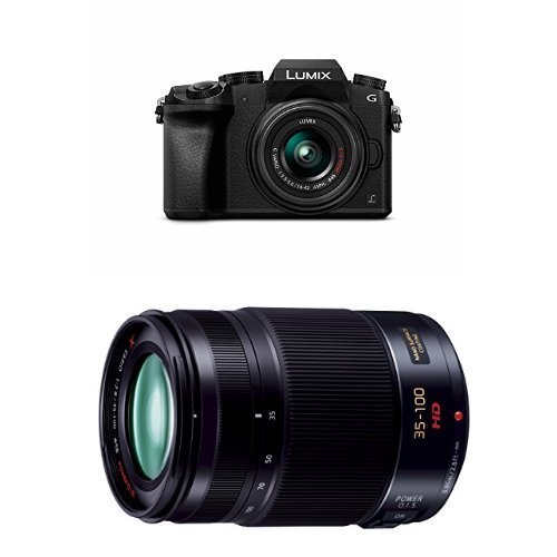 Panasonic Lumix DMC-G7 Mirrorless Digital Camera w Lumix G X Vario 35-100mm F2.8 OIS Lens Bundle