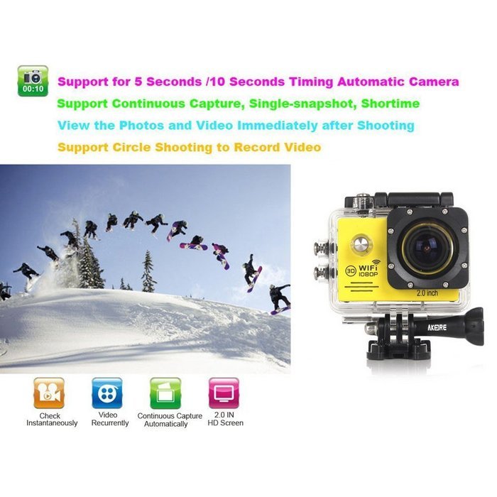 Action Camera , AKEDRE&reg; SJ7000 Action Dv Waterproof Wifi Sports Camera 1080p , Car Recorder Action Camera 2.0... N24