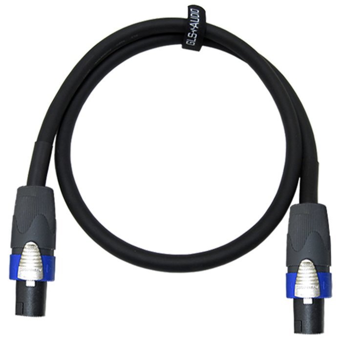 GLS Audio 3 feet Speaker Cable 12AWG Patch Cords - 3 ft Speakon to Speakon Professional Cables Black Neutrik NL4FX...