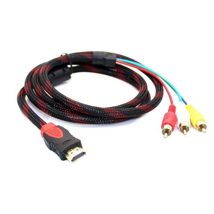 MOTONG 5 FT 1.5m HDMI Male to 3RCA Male Extension Cable Converter Adapter for HDTV DVD N12
