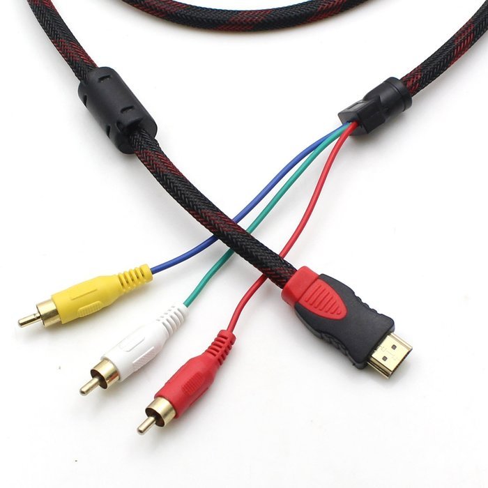 MOTONG 5 FT 1.5m HDMI Male to 3RCA Male Extension Cable Converter Adapter for HDTV DVD N13