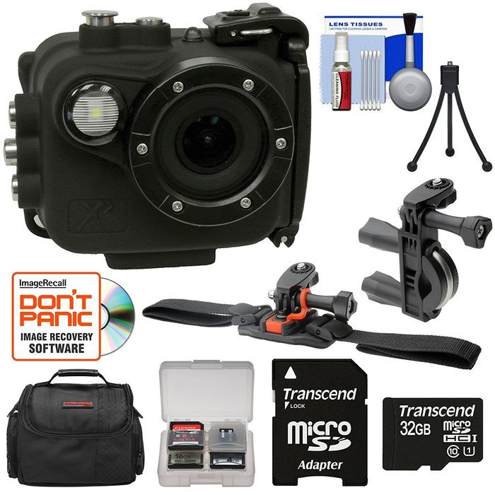 Intova X2 Marine Grade Wi-Fi HD Video Action Camera Camcorder with Video Light + 32GB Card + Bike Handle Bar &... N3