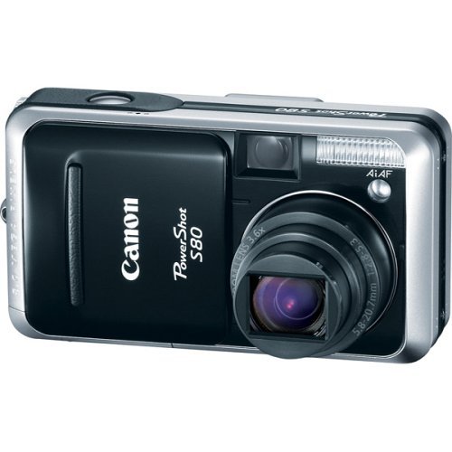 Canon Powershot S80 8MP Digital Camera with 3.6x Wide Angle Optical Zoom N5