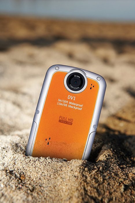 GE DV1-CO Waterproof/Shockproof 1080p Pocket Video Camera (Citrus Orange) (Discontinued by Manufacturer) N16
