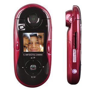 Sakar Swivel Shot 5.1MP 8x Digital Zoom HD Camera w/180&deg; Rotating Lens (Red) - Record Yourself & Enj