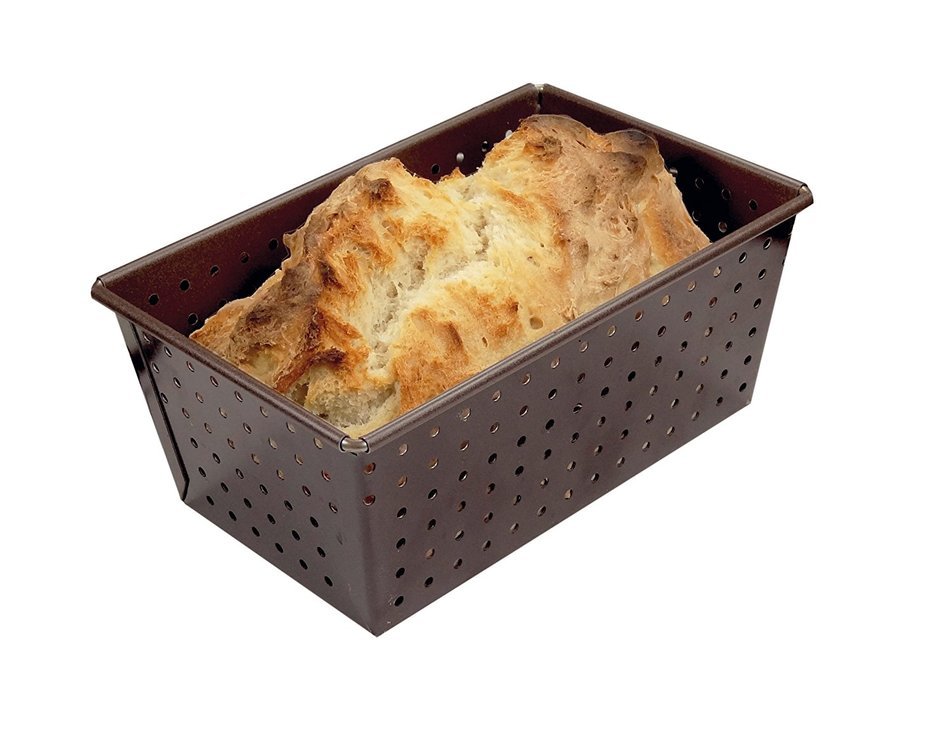 Paderno World Cuisine A4982313 Non-Stick Perforated Loaf Pan, Brown N2