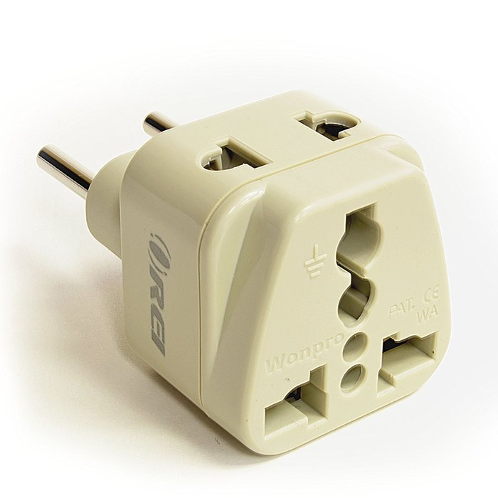OREI 3 in 1 Continental Europe Travel Adapter Plug with USB and Surge Protection - Type C - Turkey, Italy & More N14