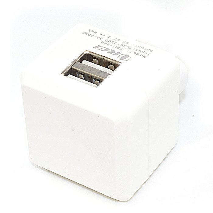 OREI 3 in 1 Continental Europe Travel Adapter Plug with USB and Surge Protection - Type C - Turkey, Italy & More N17