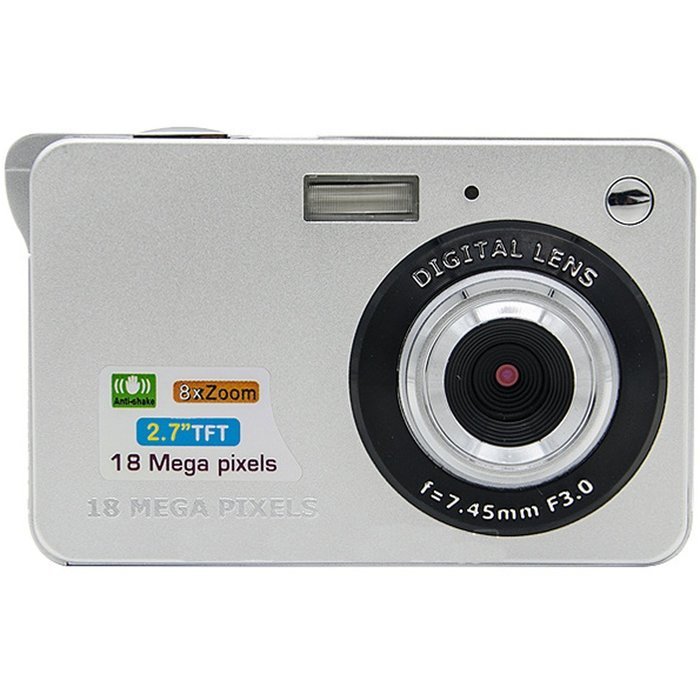 SSstar Digital Camera 8X Digital Zoom HD 720P 18MP 2.7 inch TFT LCD Screen Digital Video Camcorde (Sliver) N4