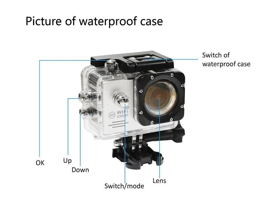 JZHY SJ7000 Action Cam HD Waterproof Wifi Sports Camera 1080p 2.0 Inch LCD 170&iexcl;&atilde; Wide Angle Lens Outdoor Camera... N15
