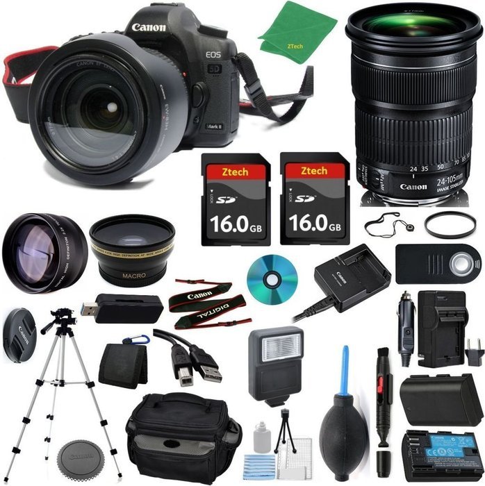 Canon EOS 5D Mark III Camera + 24-105mm STM + 2pcs ZeeTech 16GB Memory + Case + Reader + Tripod + Starter Set...
