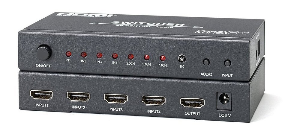 Kanex Pro SW-HD4X1AUD4K 4 x 1 HDMI Switcher with 4K