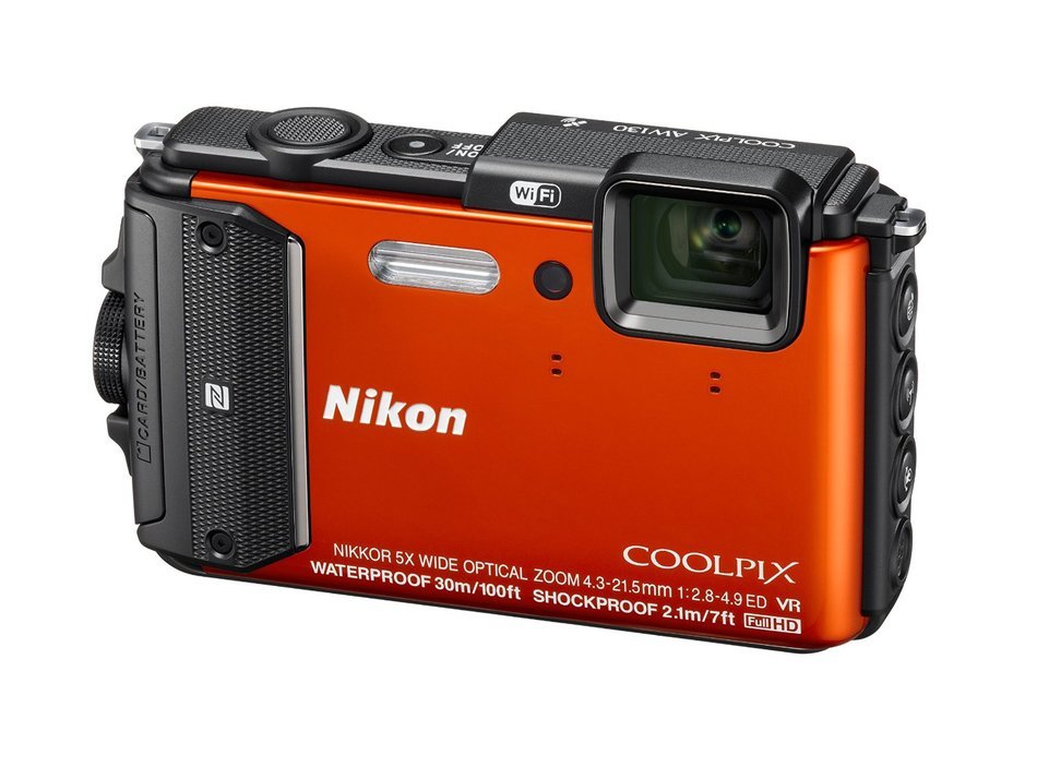 Nikon Coolpix AW130 Shock & Waterproof GPS Digital Camera (Orange) - International Version N13