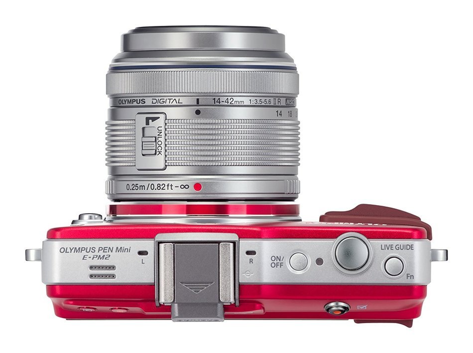 Olympus PEN E-PM2 Red 16.1MP w/ 14-42mm&40-150mm Lens Kit - International Version (No Warranty) N8
