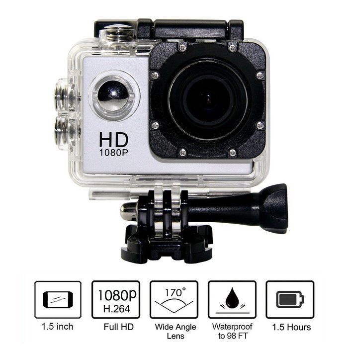 CasStar 1080P H.264 Sports DV Camera 1.5Inch LCD 12MP Display 170 Degree Wide Angle+ Full HD Lens Micro Hdmi Support... N4