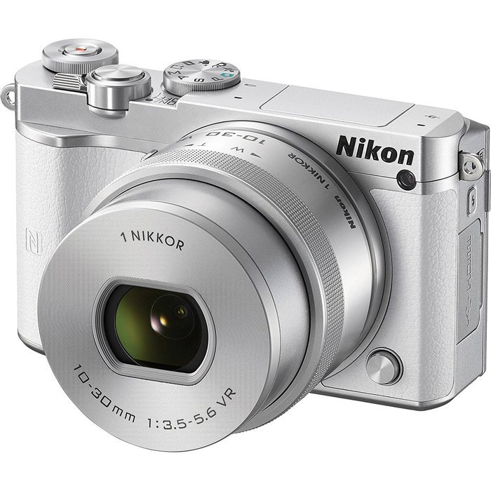 Nikon 1 J5 Wi-Fi Digital Camera & 10-30mm Lens (Silver) with 30-110mm VR Zoom Lens + 64GB Card + Battery + Charger... N5