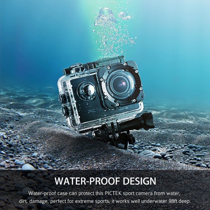 Pictek Sports Action Camera, Waterproof WIFI Sports Video Camera 12MP 2.0-Inch 1080P FHD Action Video Camera with...