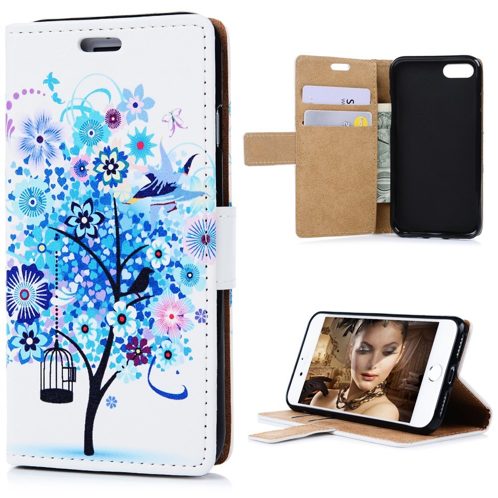 IPhone 7 Case (4.7 inch) - Wallet Folio Flip Premuim PU Leather Case ...