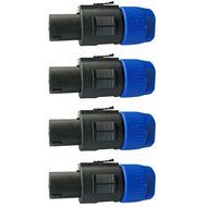 4 PACK: Speakon Connectors for Pro Audio Speaker Cables (4 pole, male) N2