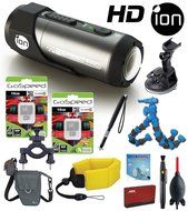 iON Speed Pro 14MP 1080p Full HD Waterproof Action Camera w/ Automotive and Bike Mounts + Floating Strap, Selfie...