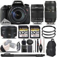 Canon EOS T6s DSLR Camera + Canon EF-S 18-135mm IS STM Lens + Canon EF 50mm f 1.8 II Lens + Tamron Zoom Telephoto...